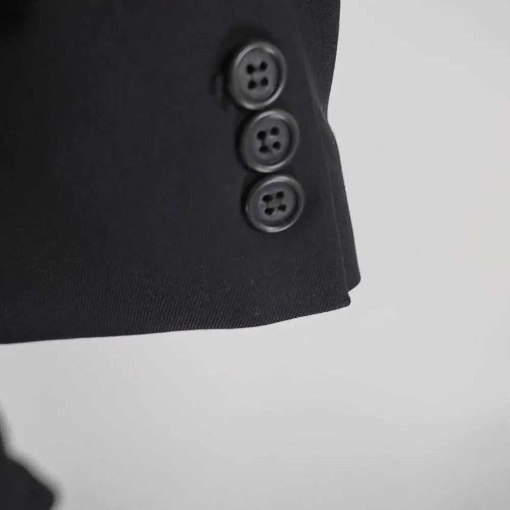 Pierre Cardin Wool Cashmere Black Blazer‎ 48R 2 Button